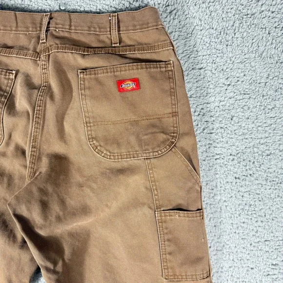 Dickies Carpenter Work Pants Size 35x36 Khaki Utility Jeans Relaxed Fit - Picture 10 of 11